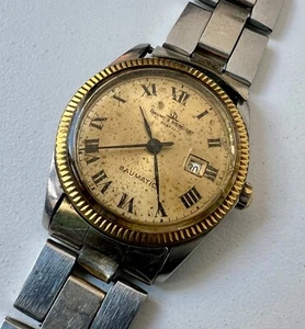 Baume & Mercier Geneve Baumatic Uhr Vintage Herren Gold Zifferblatt zum restaurieren oder Teile - Bild 1 von 12