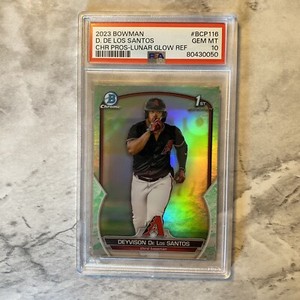 2022 Bowman Chrome Prospects Deyvison De Los Santos Lunar Glow 1st Card - PSA 10