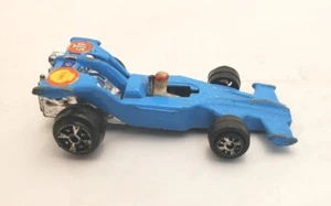 YATMING Diecast Indy GT Race Car w/Figure -Shell Gas & STP, Blue VINTAGE - Picture 1 of 6