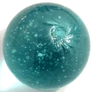 OLD TOY MARBLE handmade 0.68'' bluish green ''clearie'' single pointle mint - Picture 1 of 10