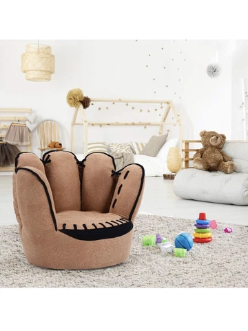 Wood & Suede Kids Baseball Glove Chair (a) Cover