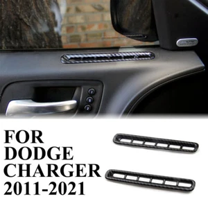 Carbon Fiber Style Inner Front 2-Door A/C Outlet Vent Cover Trim Dodge Charger - Picture 1 of 6
