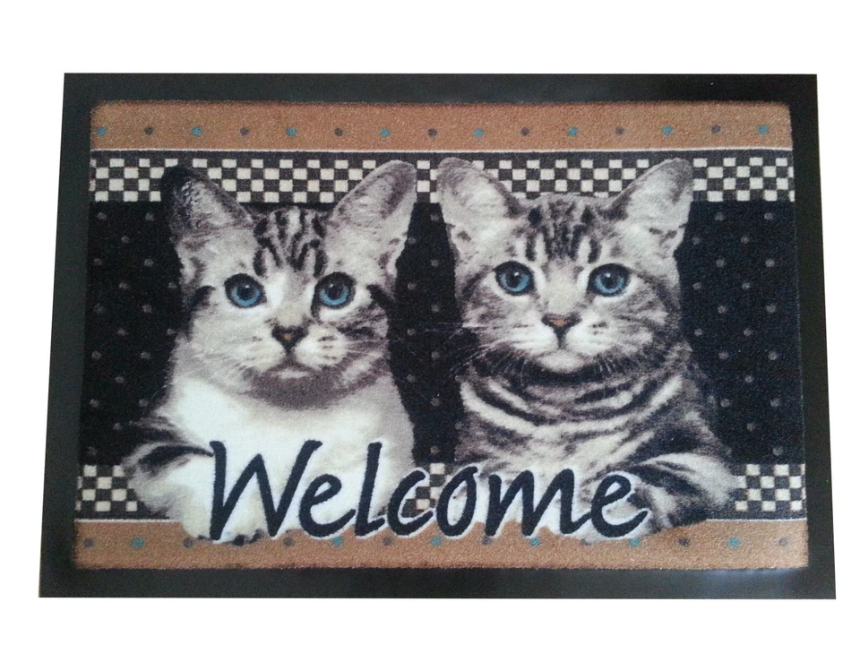 Fußmatte Katze Cats Katzen *Katzen Duo* Home  Fußabtreter  40 x 60 cm - Bild 1 von 1