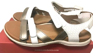 Sandalias Cobb Hill 3 correas CI0447 para mujer 8 M Rockport Rubey cuero blanco $100 - Imagen 1 de 8