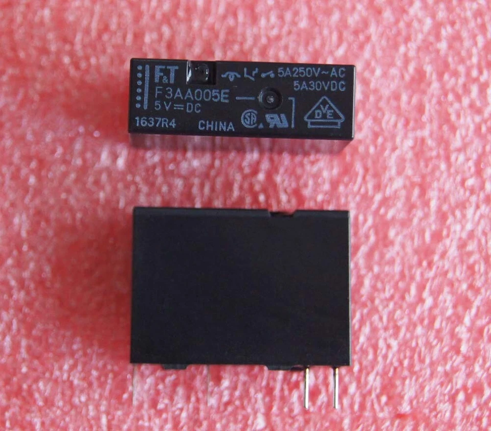 10pcs 5VDC F3AA005E 5A 250VAC TAKAMISAWA/FUJITSU SPST Relay 4Pins - Image 1 of 1