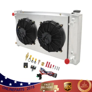 For Chevy GMC C/K 10/20/30 Series 1967-1972 4 Row Radiator+Shroud Fan Sliver - Bild 1 von 12