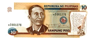 Philippines … P-169b … 10 Piso … ND(1985-94) … *UNC*  Replacement Note. - Picture 1 of 2