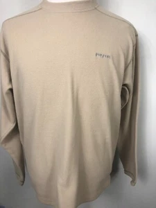 Jansport L Tan Embroidered Logo Men's Long Sleeve Pull Over Shirt EUC - Picture 1 of 6