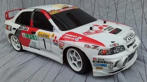 Vintage Tamiya RC 4WD Rallye Auto Mitsubishi Lancer Evolution IV WRC Escort Sierra - Bild 1 von 14