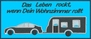 Auto mit wohnwagen, 22970 Stiche, 195x85 cm, A15 - Bild 1 von 5