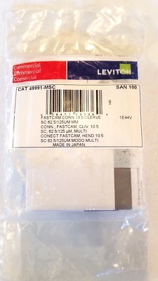 49991-MSC LEVITON FastCAM Pre-polished Connector, SC 62.5/125um, MM - Image 1 of 3