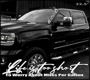 SCREW MPG Banner Windshield Sticker Decal Diesel Window Body LIFE IS TOO SHORT - Bild 1 von 4