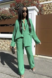 Zara Apple green CO ORD Trousers (M) & Shirt M Co Ord Set. Size M - Picture 1 of 8