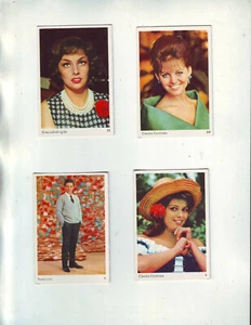 4 cartes portraits artistes italiens 6,5 x 9,5 cm dos cartonné vierge gum cards - Picture 1 of 1