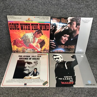 4 классических 12-дюймовых лазерных диска с фильмами «Унесенные ветром», «Отсутствие злобы», «Буллит» ++ - Изображение 1 из 2