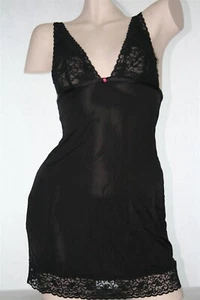Silky Black Camisole By Victoria'S Secret With Floral Lace Cups, Bow Rosebud - Bild 1 von 5