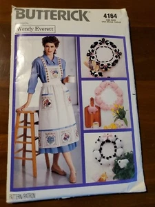 Butterick Pattern 4164 Apron Cow Sheep Pig Stuffed Animals Wreath Jacket FF - Picture 1 of 2