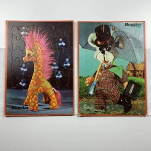 2 Vintage 1973 Huggies Frametray Preschool Puzzles Giraffe Mouse Dr. Foster 70s - Picture 1 of 11