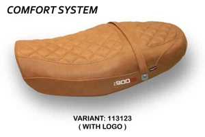 Saddle covering Murcia Comfort System camel with logo Kawasaki Z900RS 2018-2023 - Picture 1 of 5