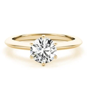 Diamond Engagement Ring AGI Certified VS1 F 4 Ct Round labcreated 14K White Gold - Picture 1 of 10