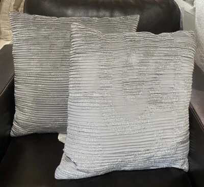 (Lot Of 2) Threshold Decorative Toss Pillow Blue/Gray 18”X 18” - 100% Polyester - Image 1 of 3