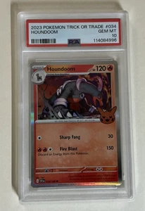 Pokemon 2023 Trucco o Scambio Houndoom #034/198 PSA 10 GEM MT - Foto 1 di 2