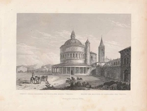 c1850 Chiesa della Madonna di Campagna Verona Italien Stahlstich-Ansicht - Picture 1 of 1
