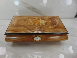 Vintage Sorrent italienische Spieluhr Quarzuhr Intarsienholz NEUWERTIG - Bild 1 von 11