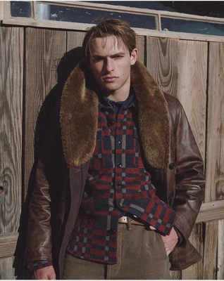 RRL Ralph Lauren Birdseye Thick Wool Cashmere Workshirt Sweater-MEN-XL - Image 1 of 4