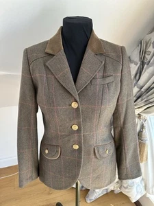 Joules Parade Ladies Tweed Hacking Jacket Coat Vintage Design Brown UK14 - Picture 1 of 10