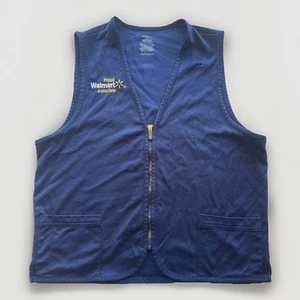 Walmart Proud Associate Employee Uniform Vest Adult Medium M Navy Blue Zippered - Picture 1 of 4