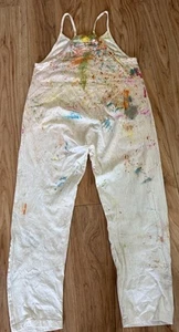Jumpsuit  Romper Paint Splatter SZ S Strappy Hobo Hippie Bust 33 Ankle Length - Picture 1 of 6