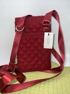 CHICOS SMALL CROSSBODY BAG FOR WOMEN CELL PHONE CREDIT RED QUILTED NWT! - Picture 1 of 6