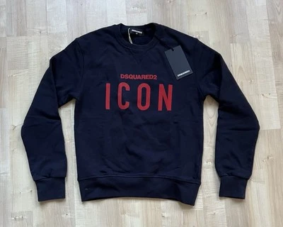 Dsquared2 Sweatshirt Pullover | Aufdruck ICON | dunkelblau Gr. 140 (12Y) | NEU - Bild 1 von 3