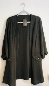 YOURS UK20 Women’s Khaki Open Lightweight Summer Jacket ¾ sleeves BNWT - Picture 1 of 7