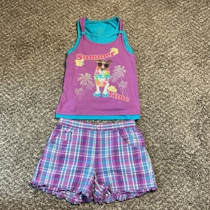 Girls FADED GLORY Summer Time T-shirt & Shorts Outfit Lot- size 8 - Picture 1 of 4