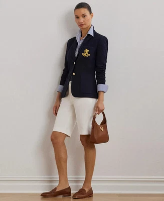 Bermudas elásticas de sarga talla 2 Lauren Ralph Lauren para mujer Foto 1 de 3