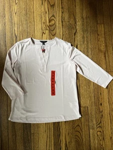 Banana Republic Women’s Blouse Medium Blush Pink V-Neck 3/4 Sleeve NWT - Picture 1 of 8