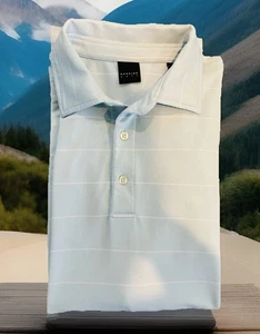 Dunning Golf Polo Shirt Mens L Blue AOP Performance Stretch Athletic Printed - Picture 1 of 10
