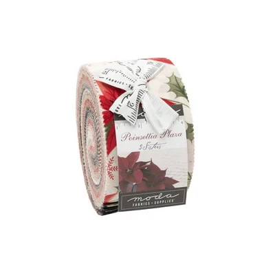 Moda Jelly Roll Poinsettia Plaza ~3 Sisters 44290JR 40 2.5-inch Strips Fabric. - Image 1 of 2