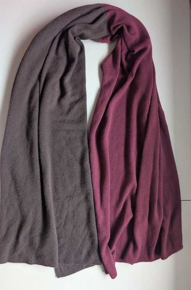 NWD White + Warren Colorblocked Cashmere Travel Wrap Sangria Brown 81'' x 36'' - Image 1 of 4