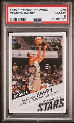 2015 Rittenhouse WNBA #68 Dearica Hamby Rookie PSA 8 San Antonio Stars - Image 1 of 2