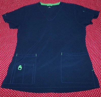 CARHARTT FORCE MUJER TALLA M AZUL MARINO MANGA CORTA MEZCLA DE POLI EXFOLIANTE CUELLO EN V Foto 1 de 3