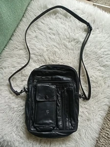 Bolso Bandolera Pequeño Multi Bolsillo Cuero Genuino de Colección para Niños Negro HechoIndia - Imagen 1 de 11