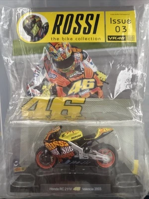 1/18 Scale Valentino Rossi Honda RC 211V 2003 Unopened + Magazine #03 - Image 1 of 3