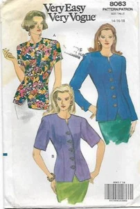 C33 VOGUE 8063: TOPS SIZE 14-18 SEWING PATTERN - Picture 1 of 3