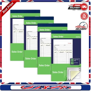4 Pack Receipt Book with Carbon Copies, 2-Part Carbonless, 40 Sets, Order Book - Picture 1 of 9