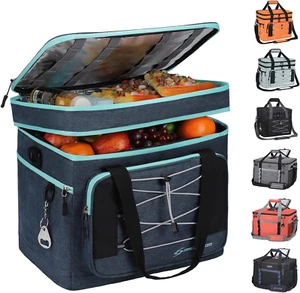 Soft Cooler Bag,Collapsible Soft Sided Cooler,24/30/60/75 Cans Beach Cooler,Ice  - Picture 1 of 12