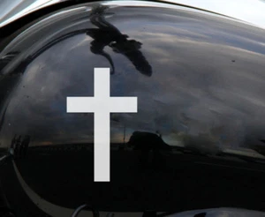 Latin Gothic CROSS Car Decal Christian Sticker 150mm long - Picture 1 of 3