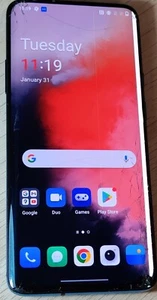 OnePlus 7T Pro 256GB - Blue (Unlocked) Cracked Screen Read Description #937A - Picture 1 of 6